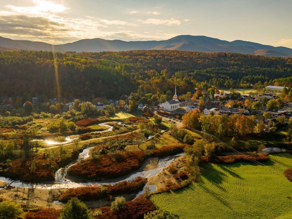 Stowe Vermont in de herfst Stowe Vermont in de herfst